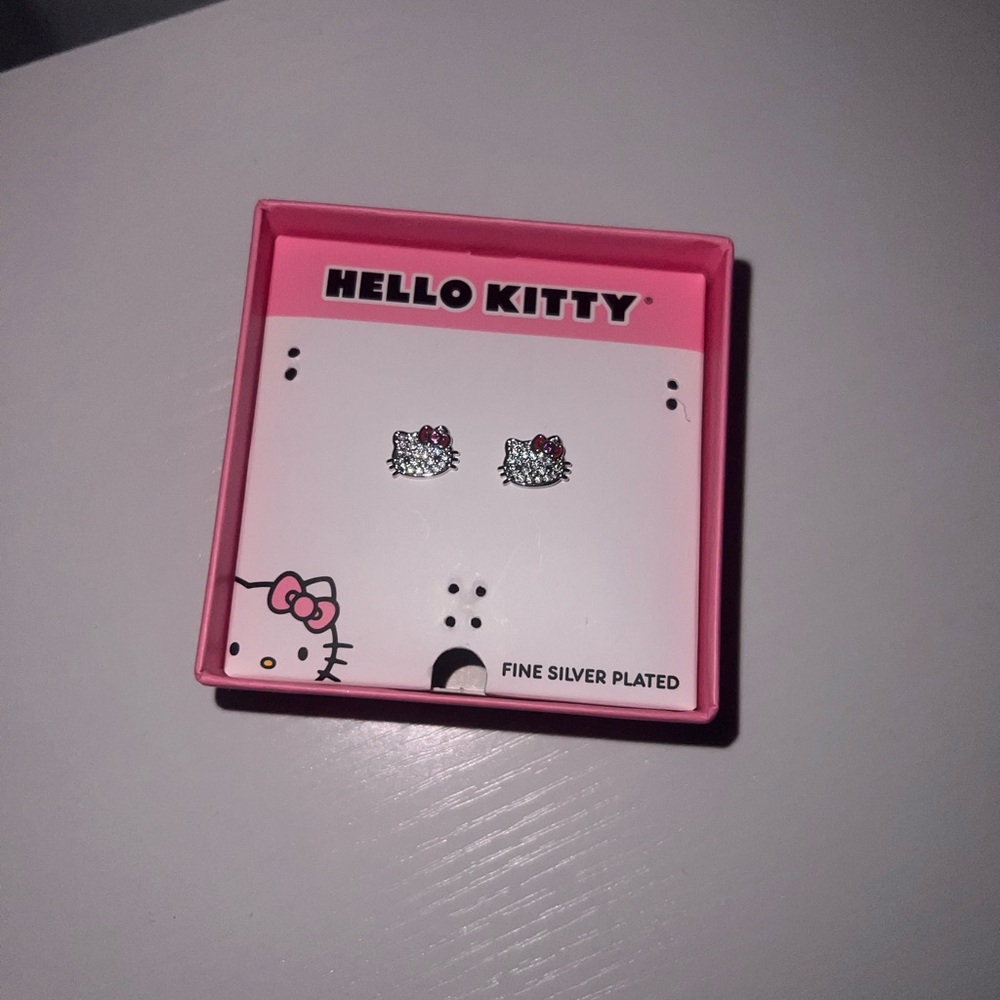 Hello Kitty Silver Plated Stud Earrings